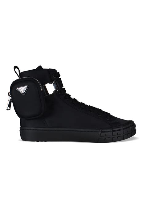 prada bianco sneakers|Prada Men's Gabardine Canvas High Top Sneaker .